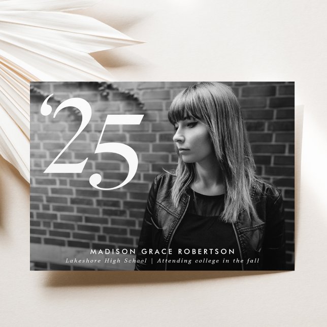 Minimalist '25 Photo Graduation Party Invitation (Creator Uploaded)