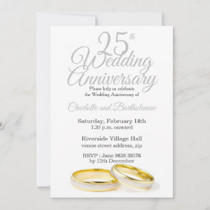 Minimalist 25th Wedding Anniversary Invitation