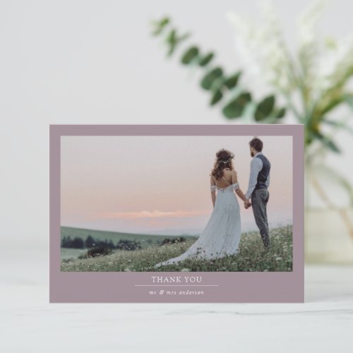 Minimalist 2 Photo Wedding  Thank You Card