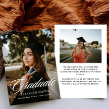 Minimalist 2 Photos Graduation Announcements