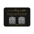 Minimalist 2 QR Wedding RSVP Details Gold Black
