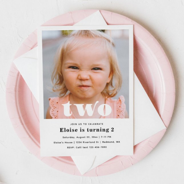 Minimalist 2nd Birthday Invitation | 2nd Birthday (Creator Uploaded)
