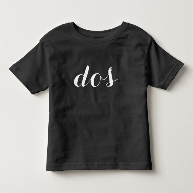 Minimalist 2nd Birthday Shirt | Spanish "dos" (Front)