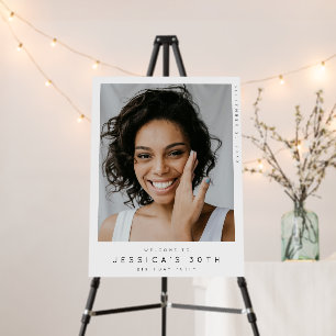 Minimalist 30th Birthday Party Welcome Photo Foam Board