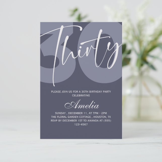 MINIMALIST 30TH Birthday  Save The Date (Standing Front)