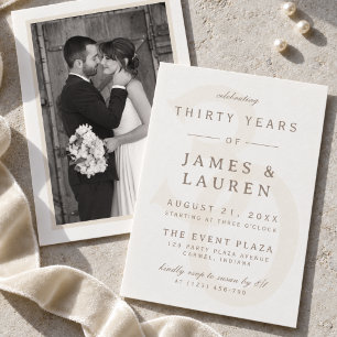 Minimalist 30th Wedding Anniversary Invitation
