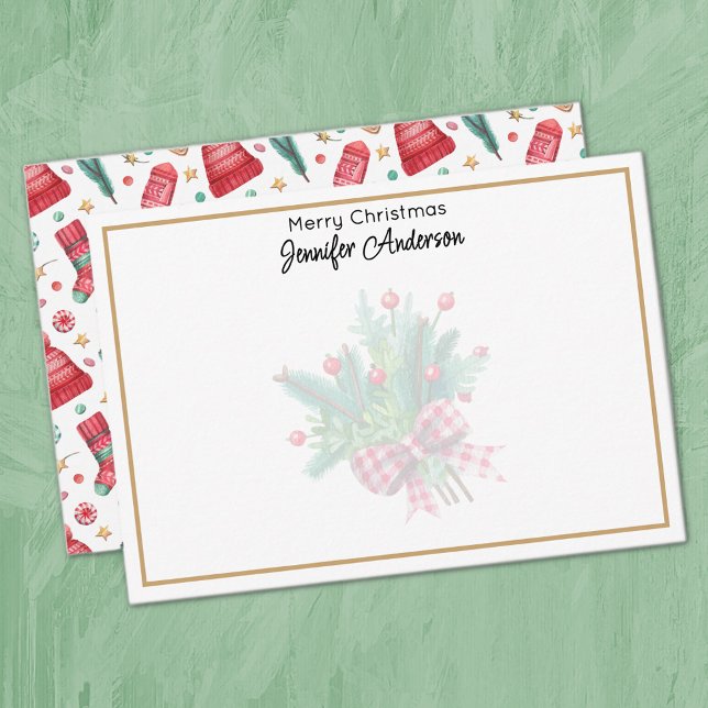 Minimalist 3.5x5-in Illustrated Christmas Elements Note Card (Creator Uploaded)