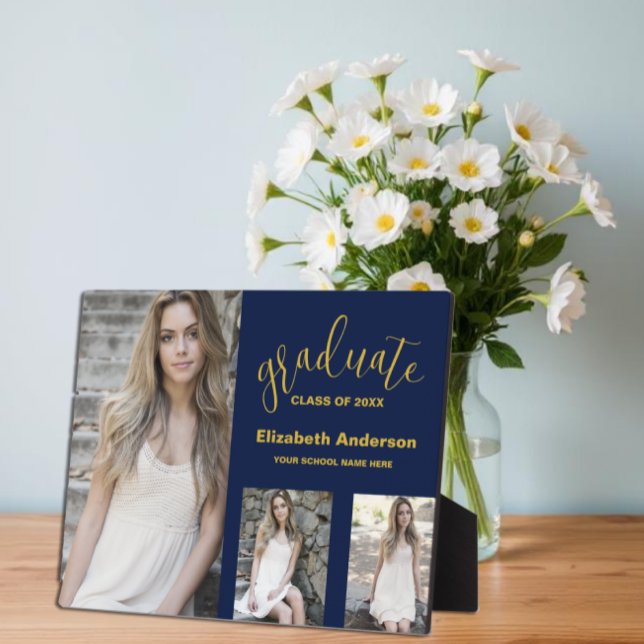 Minimalist 3 Photo Graduation Plaque (Creator Uploaded)