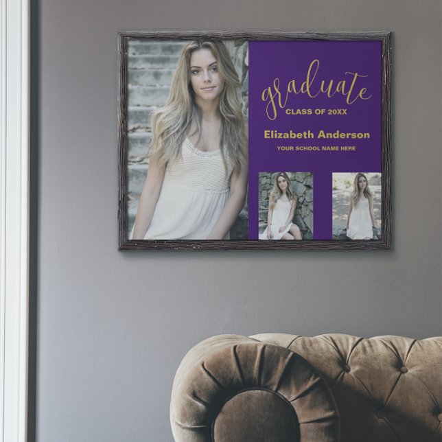 Minimalist 3 Photo Graduation Poster (Creator Uploaded)