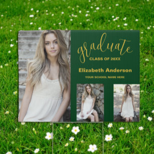 Minimalist 3 Photo Graduation Sign