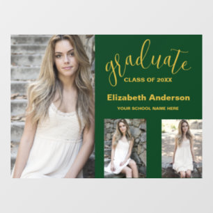 Minimalist 3 Photo Graduation Window Cling
