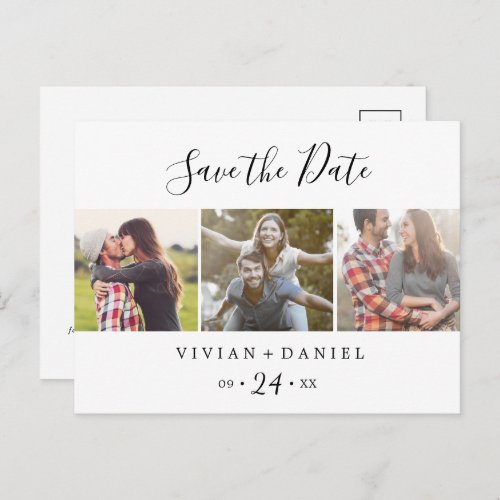 Minimalist 3 Photo Template Save the Date