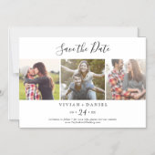 Minimalist 3 Photo Template Save the Date Magnetic Invitation (Front)