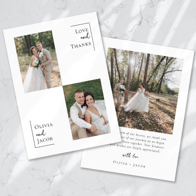 Minimalist 3 Photo Wedding Thank You Card (Creator Uploaded)