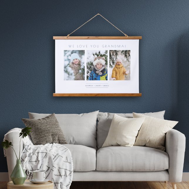 Minimalist 3 Photos Collage Keepsake for Family Hanging Tapestry (Creator Uploaded)