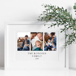 Minimalist 3 Photos Family Session Collage Poster