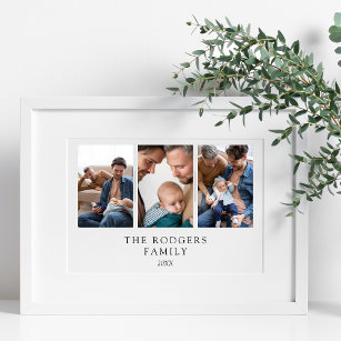 Minimalist 3 Photos Family Session Collage Poster