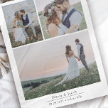 Minimalist 3 Pictures Wedding Photo Keepsake Fleece Blanket<br><div class="desc">Enjoy your favorite wedding photos at home</div>