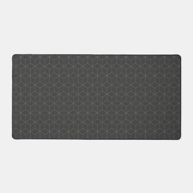 Minimalist 3D Cube Pattern Desk Mat (Front)