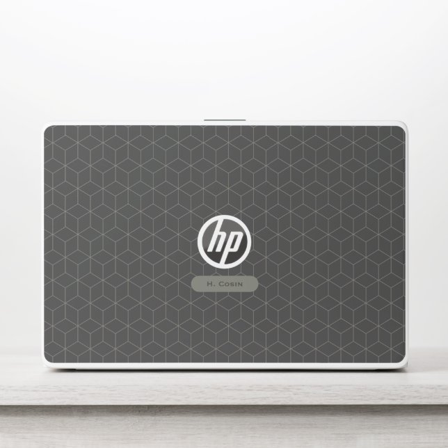 Minimalist 3D Cube Pattern HP Laptop Skin (Front)