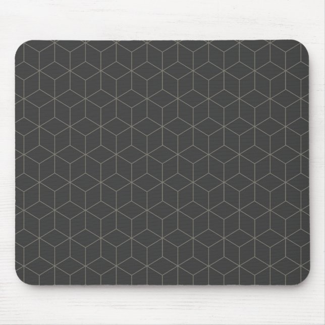 Minimalist 3D Cube Pattern Mouse Pad (Front)