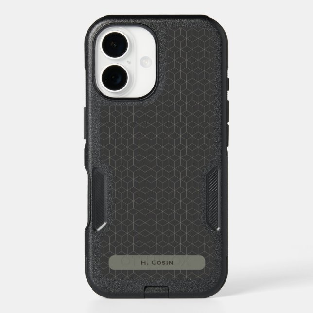 Minimalist 3D Cube Pattern Otterbox iPhone Case (Back)