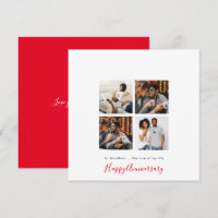 Minimalist 4 photo Collage Personalise Anniversary