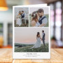 Minimalist 4 Photo Wedding Folded  Thank You Card