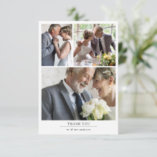 Minimalist 4 Photo Wedding Thank You Card