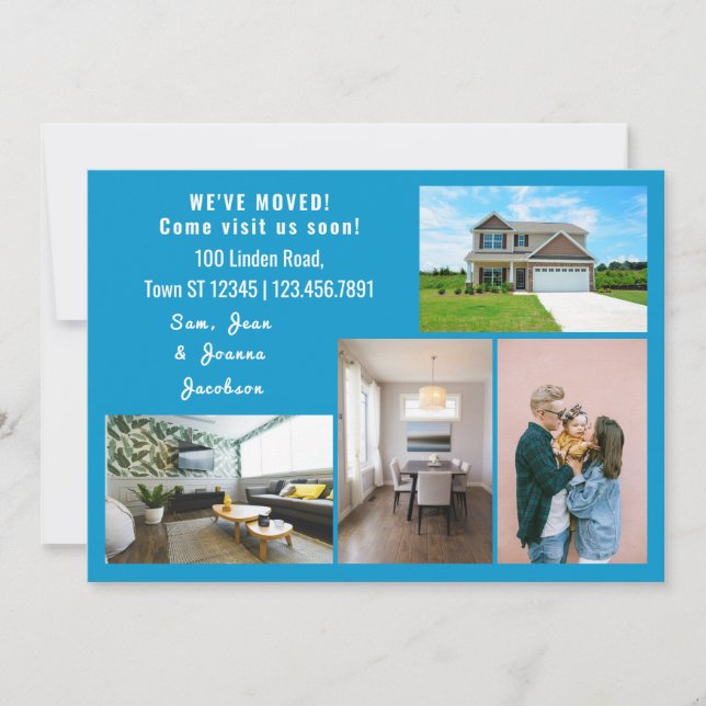 Minimalist 4 Photos We Moved Moving Announcement (Front)