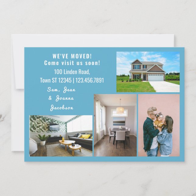 Minimalist 4 Photos We Moved Moving Announcement (Front)