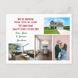 Minimalist 4 Photos We Moved Moving Announcement Postcard
