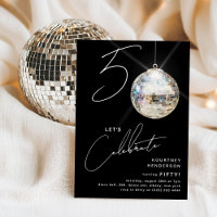 Minimalist 50th Disco Ball Birthday Party