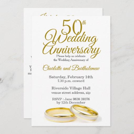Minimalist 50th Wedding Anniversary Invitation | Zazzle
