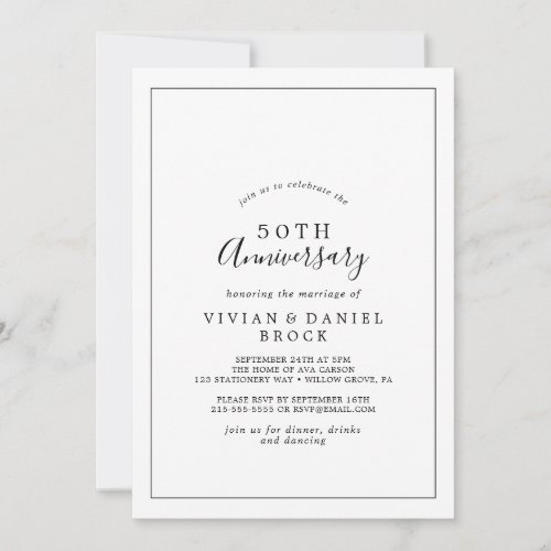 Minimalist 50th Wedding Anniversary