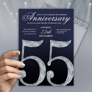 Minimalist 55th  Wedding Anniversary  Invitation