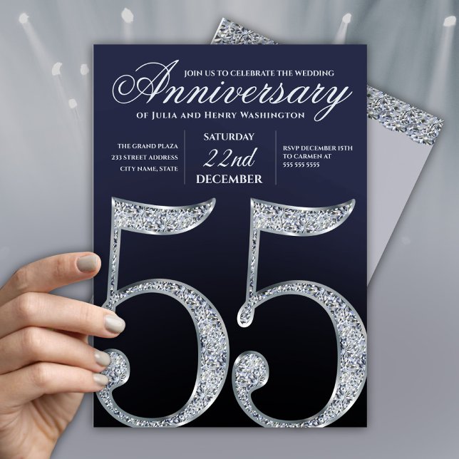 Minimalist 55th  Wedding Anniversary  Invitation (Creator Uploaded)