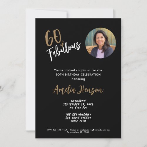 Minimalist 60 and Fabulous Photo 60th Birthday