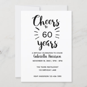 Minimalist 60th Birthday Invitation