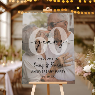 Minimalist 60th Wedding Anniversary Welcome Sign