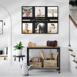 Minimalist 6 Photo 10th Wedding Anniversary Canvas Print