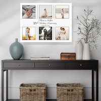 Minimalist 6 Photo 25th Wedding Anniversary Canvas