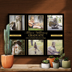 Minimalist 6 Photo Class of 2026 Graduate Canvas Print