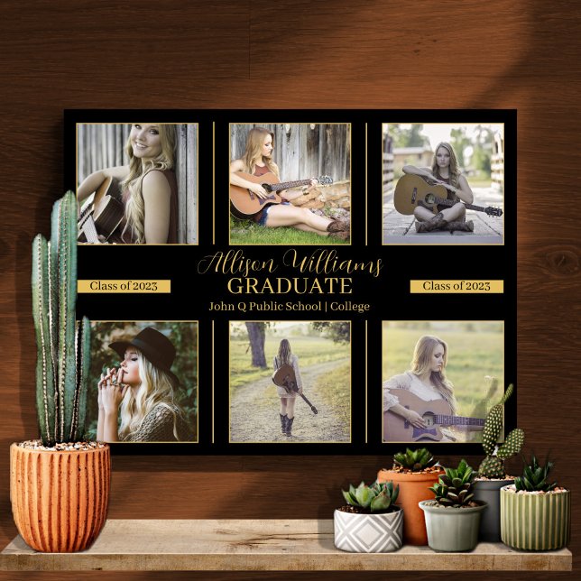 Minimalist 6 Photo Class of 2026 Graduate Canvas Print (Creator Uploaded)