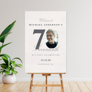Minimalist 70th Year Birthday Party Sign