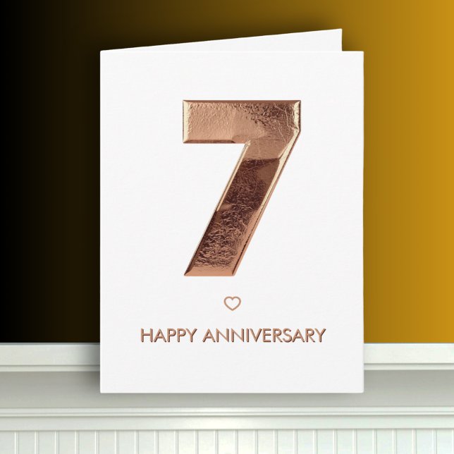 Minimalist 7th Wedding Anniversary Card (Creator Uploaded)