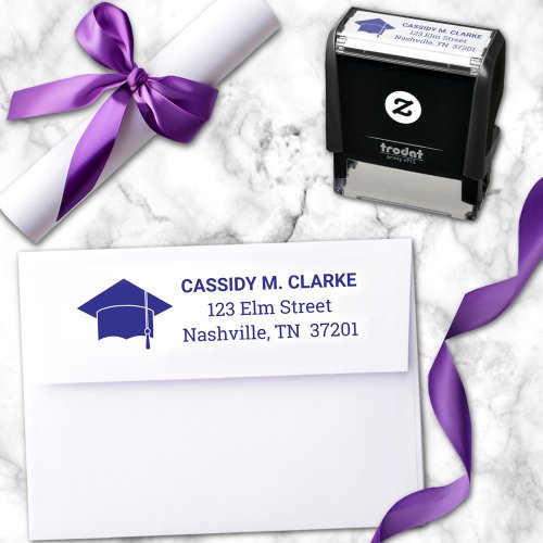Minimalist 8th Grade Graduation Address Self_inking Stamp