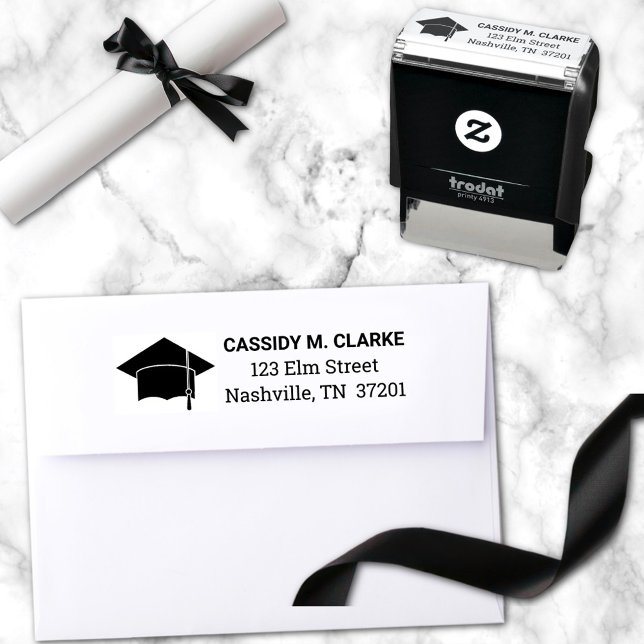 Minimalist 8th Grade Graduation Address Self-inking Stamp (Creator Uploaded)