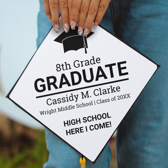 Minimalist 8th Grade Graduation Cap Topper (Creator Uploaded)