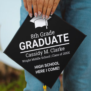 Minimalist 8th Grade Graduation Cap Topper